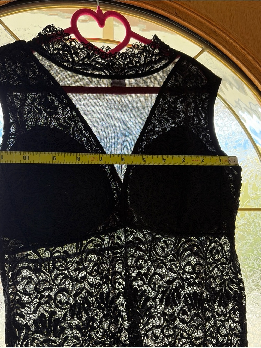 Aura Black Lace V-Neck Lace Bodysuit
